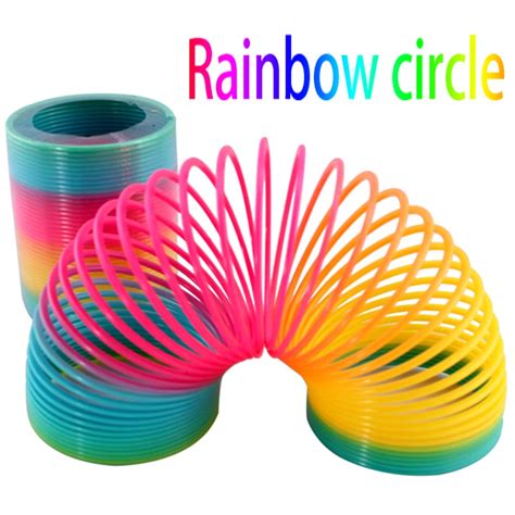 Top Quaity Rainbow Spring Classic Toy Colorful Magic Plastic Circle