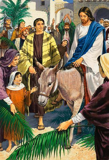 Jesus Christ Riding Into Jerusalem On Palm Sunday Stock Image Look