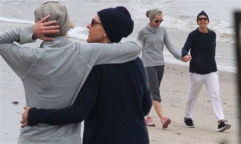 Ellen Degeneres And Portia De Rossi Enjoy A Romantic Stroll In The Sand