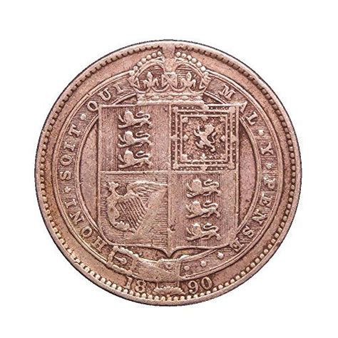19th Century Great Britain Silver Shilling Coin Queen Victoria
