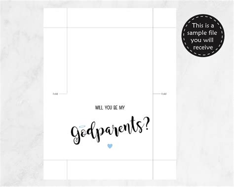 Godparent Proposal Card Will You Be My Godparents Printable Etsy Canada