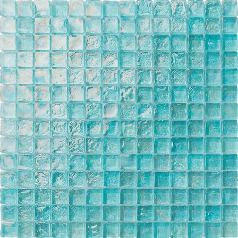 Ocean Aquamarine Blend 1x1 Iridescent Glass Tiles Glass Tile Glass