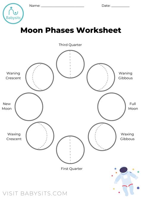 Moon Phases Printable Worksheet