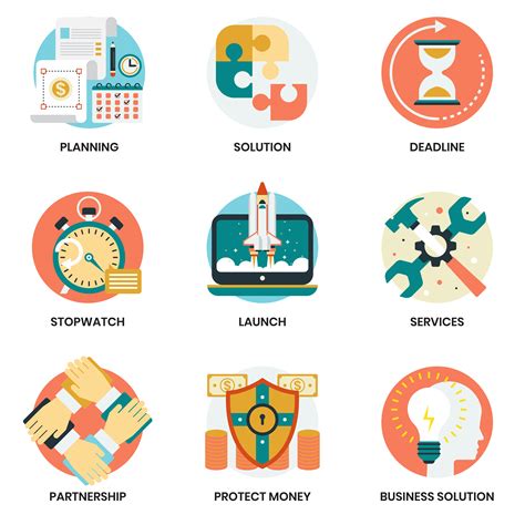 Business Icons Set For Business Marketing 452066 Vector Art At Vecteezy
