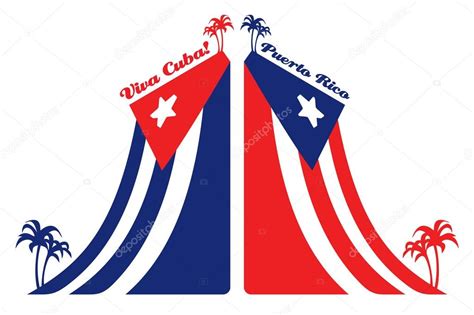 Bandera De Cuba Y Puerto Rico Vector De Stock Por Thebackground