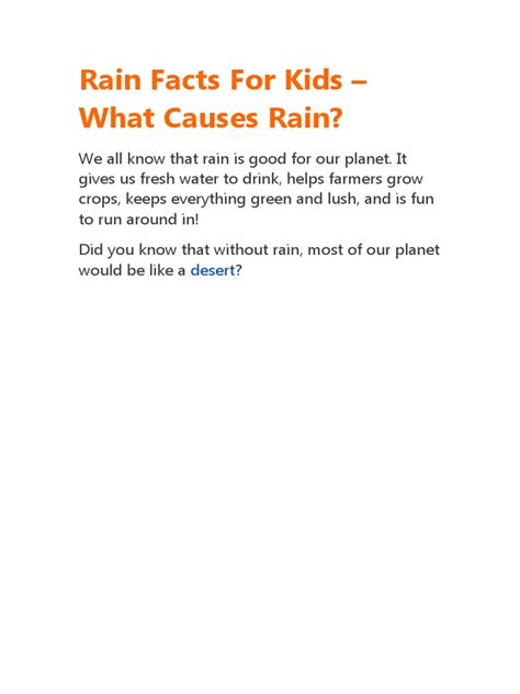 The Rain For Kids Pdf Water Vapor Rain