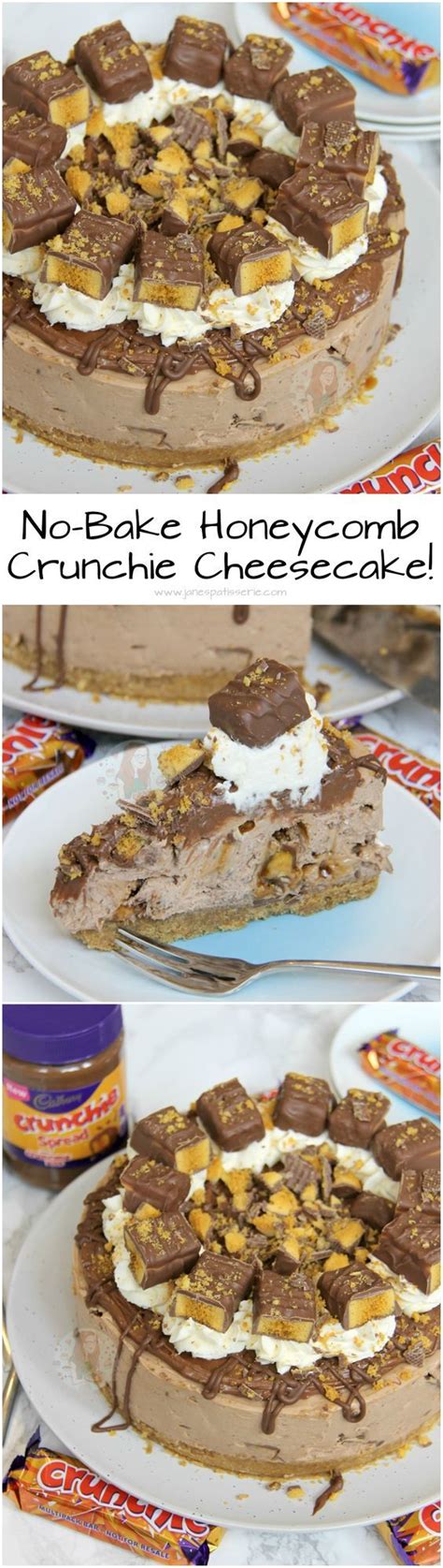 no bake honeycomb crunchie cheesecake ️ a creamy chocolatey sweet