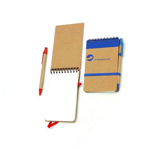 Imprinted Eco Pocket Spiral Notebook And Pen Buy Spiral Notebook