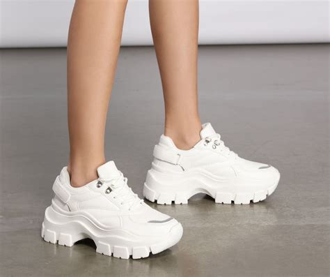 Get On My Level Chunky Sneakers White Sneakers Outfit Chunky White