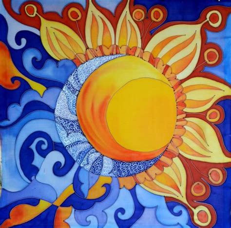 Sun And Moon Солнечная живопись Луна искусство Краска