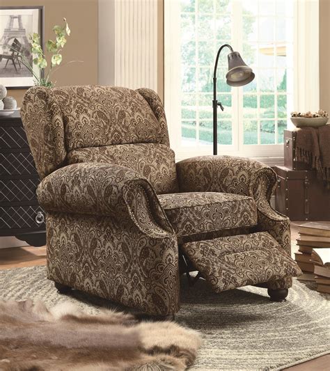Jummico fabric recliner chair adjustable home theater single recliner sofa furniture with thick seat cushion and backrest modern living room recliners (grey). Beige Fabric Reclining Chair - Steal-A-Sofa Furniture ...