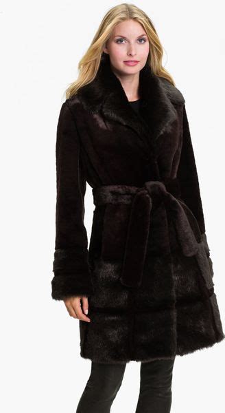Kristen Blake Sheared Faux Fur Coat In Purple Dark Purple Lyst