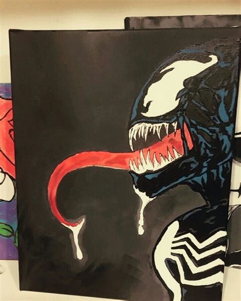 Venom Painting On Canvas Spiderman Painting Cute Canvas Paintings