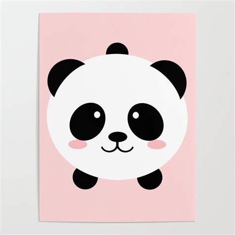 Lovely Kawai Panda Bear Poster By Eugeniaart Panda Bear Art Canvas