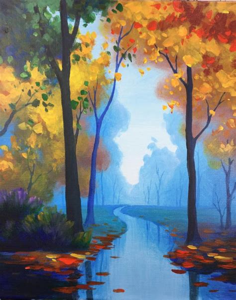Acrylic Painting Drawn On Canvas Landscape Painting Etsy