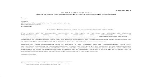 Modelo Carta Autorizacion Banco Modelo De Informe