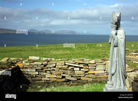 Statue Of Saint Patrick At Downpatrick Head On The North Mayo Coast