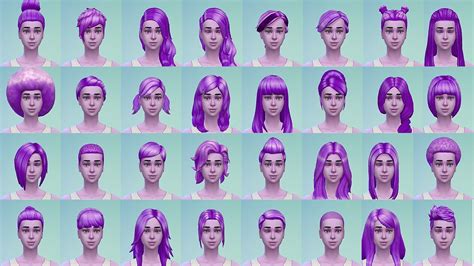 Stars Sugary Pixels Female Purple Hairstyle Sims 4 Hairs The Sims