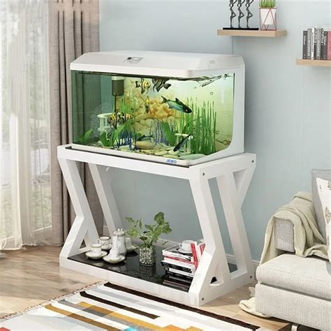 Steel Wood Fish Tank Shelf Household Living Room Base Iron Shape Small