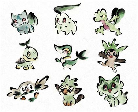 Some Very Cute Looking Pokemons With Different Expressions On Their