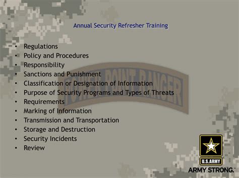 Annual Security Refresher Training Powerpoint Ranger Pre Made