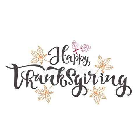 Happy Thanksgiving Unique Hand Lettering Isolated On White Background