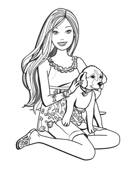 Barbie And Cat Coloring Pages From Barbie Coloring Pages Free And