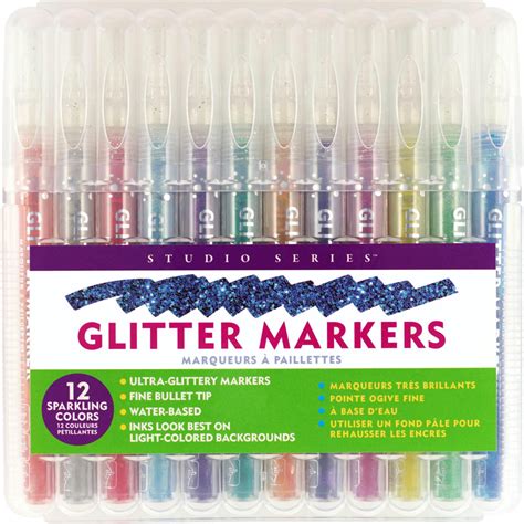 Glitter Markers Set Of 12 By Peter Pauper Press Canada