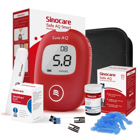 Buy Sinocare Es Testing Kit Blood Glucose Monitor Safe Aq Smart Blood