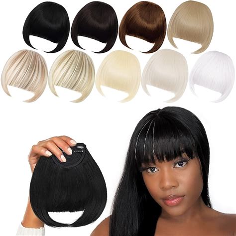 Blonde Bangs Clip In Bangs Blonde Clip In Thick Natural Full Front Neat Bangs Straight Fringe
