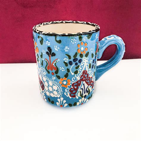 Blue Tile Mug Turkish Handmade Ceramic Mug Handcrafted Etsy