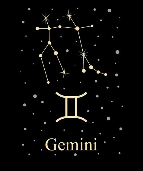 Gemini Zodiac Constellation Stars Symbol Logo T Digital Art By Mario
