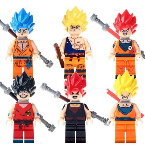 Super dragon ball heroes crossover. 6pcs Dragon Ball Z various Son Goku Vegeta lego minifigure toys