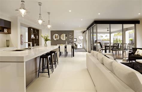 Gorgeous Kitchen Lounge With Corner Sliding Door Open Plan Kitchen