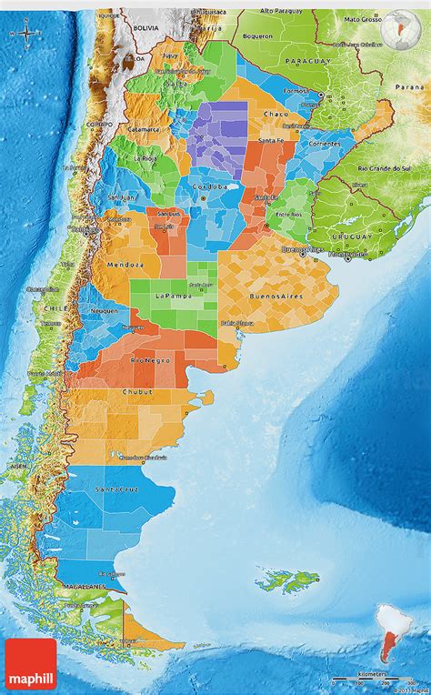 Argentina On World Map Political Map Of Argentina Click Full Screen