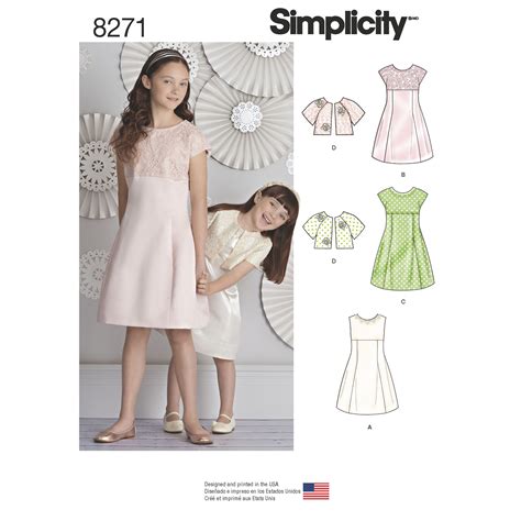 Simplicity Simplicity Pattern 8271 Childs And Girls Dress And Jacket