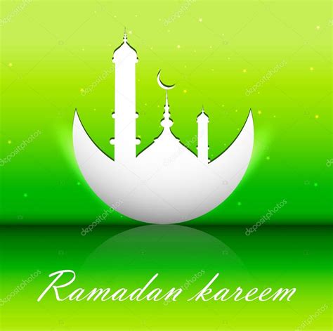 Abstract Shiny Colorful Green Ramadan Kareem Vector — Stock Vector