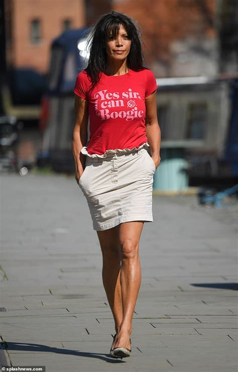 Jenny Powell 52 Puts On A Leggy Display In Beige Mini Skirt Daily