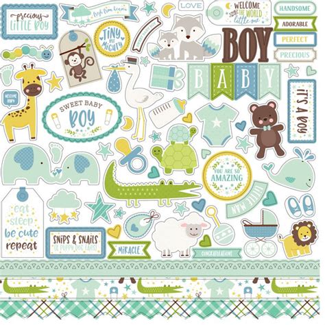 Kit Scrapbook Bebé Niño Baby Shower Papel Decorado Stickers Hobbees