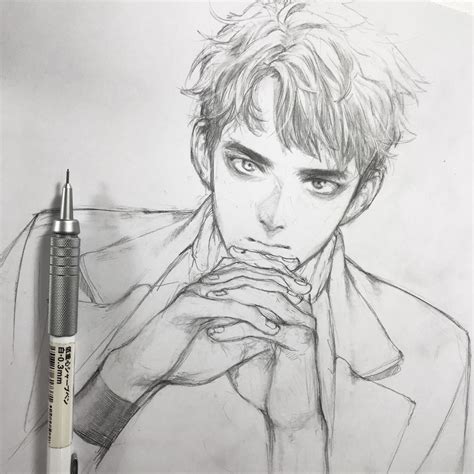 Artbyshinji Anime Boy Sketch Anime Drawings Sketches Art Drawings