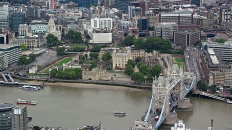 55k Stock Footage Aerial Video Of Tower Bridge And Tower Of London