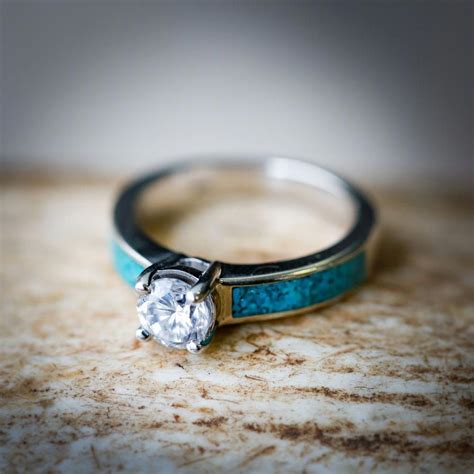 Turquoise Engagement Ring Turquoise Wedding Band Woman S Gold And