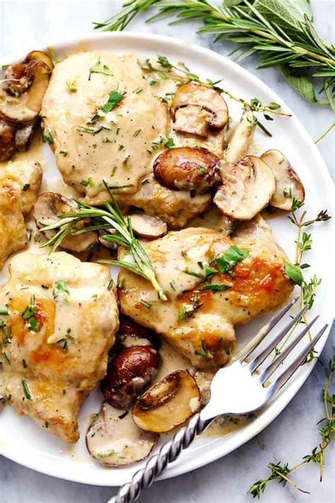 Creamy Garlic Herb Mushroom Chicken Recipe Ocean