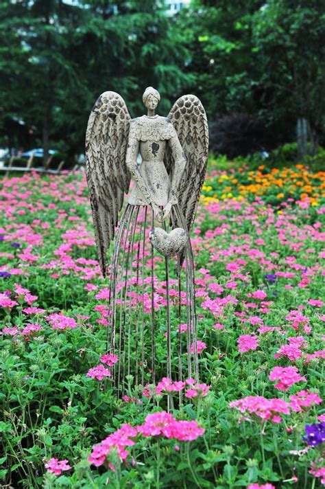 Buy Yandk Decor Antiqued Metal Garden Angel Statues Indoor Outdoor Yard