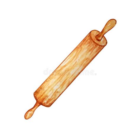 Rolling Pin Watercolor Illustration Stock Illustrations Rolling Pin Watercolor