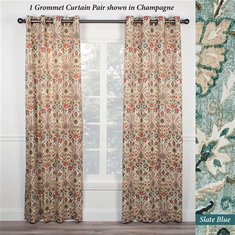 Ellia Jacobean Floral Grommet Curtains Curtains Grommet Curtains