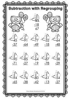 Name date 2 digit subtraction with regrouping sheet 2 remember to subtract the ones first and then the tens. Double Digit Subtraction - With Regrouping - Two Digit ...