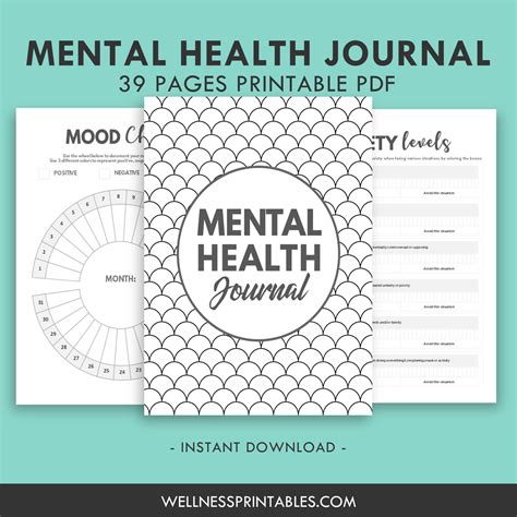 Mental Health Journal Printable Wellness Printables