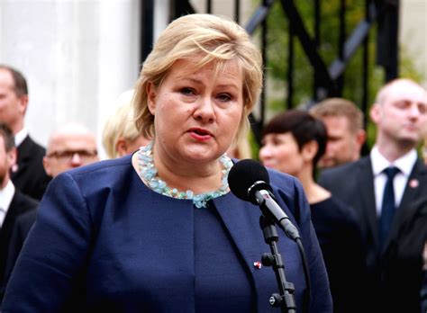 Erna Solberg Announces The New Norwegian Government During A Press