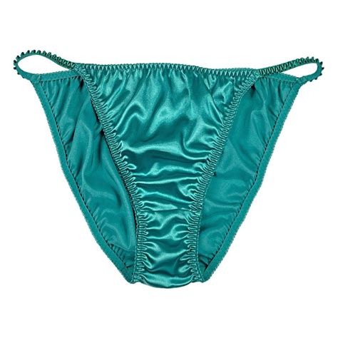 Satin String Bikini Panty Green Etsy